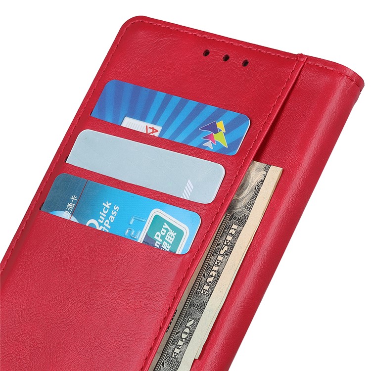 For LG W10 PU Leather Wallet Stand Cell Phone Case Cover - Red-9