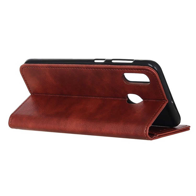 Auto-absorbed Litchi Texture Split Leather Wallet Phone Case for LG W10 - Brown-8