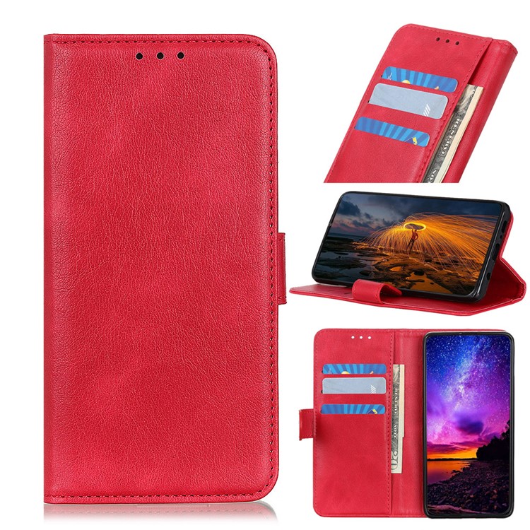 Wallet Stand Leather Phone Cover Case for LG W10 - Red-1