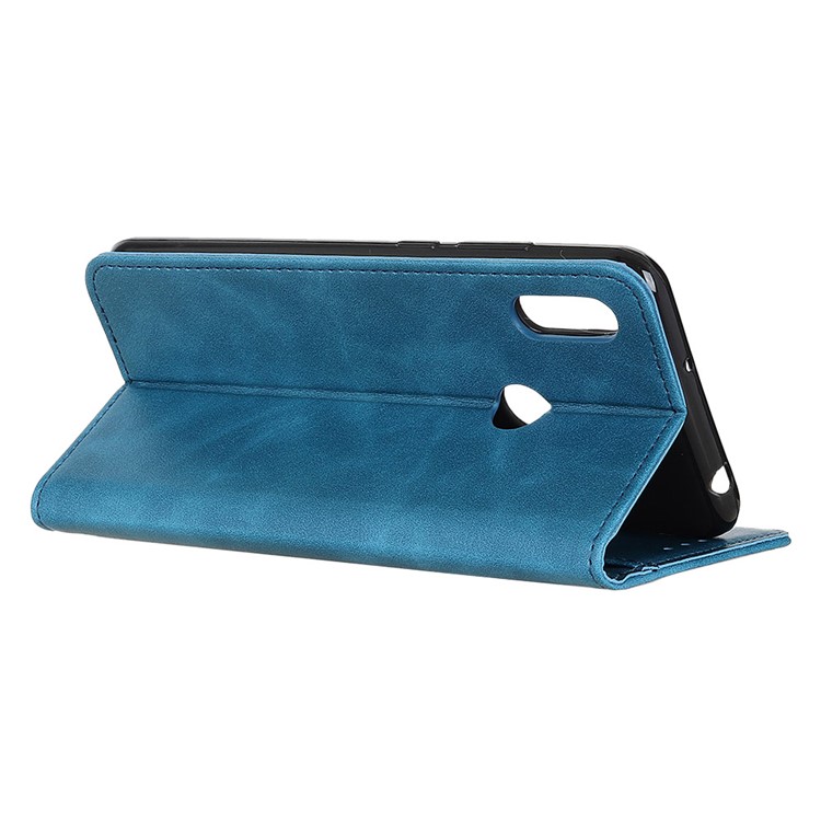 Wallet Stand Leather Phone Cover Case for LG W10 - Blue-4