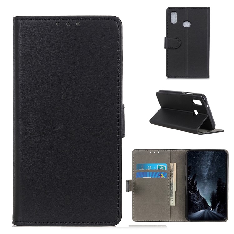 For LG W10 Magnetic PU Leather Stand Wallet Flip Casing - Black-1