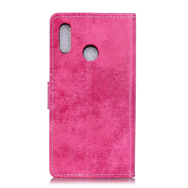 Vintage Style Leather Wallet Shell Casing for LG W10 - Rose-3