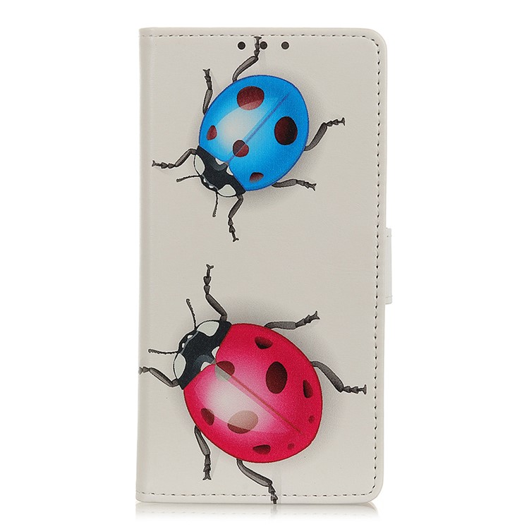 Printing Style PU Leather Wallet Stand Phone Shell for LG W10 - Two Ladybirds-1