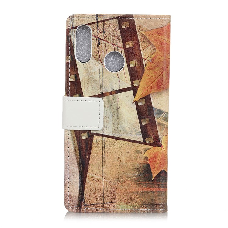 Printing Style PU Leather Wallet Stand Phone Shell for LG W10 - Eiffel Tower and Maple Leaf-2