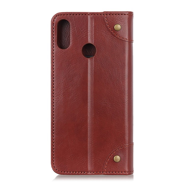 Crazy Horse Auto-absorbed Split Leather Wallet Case for LG W10 - Brown-5