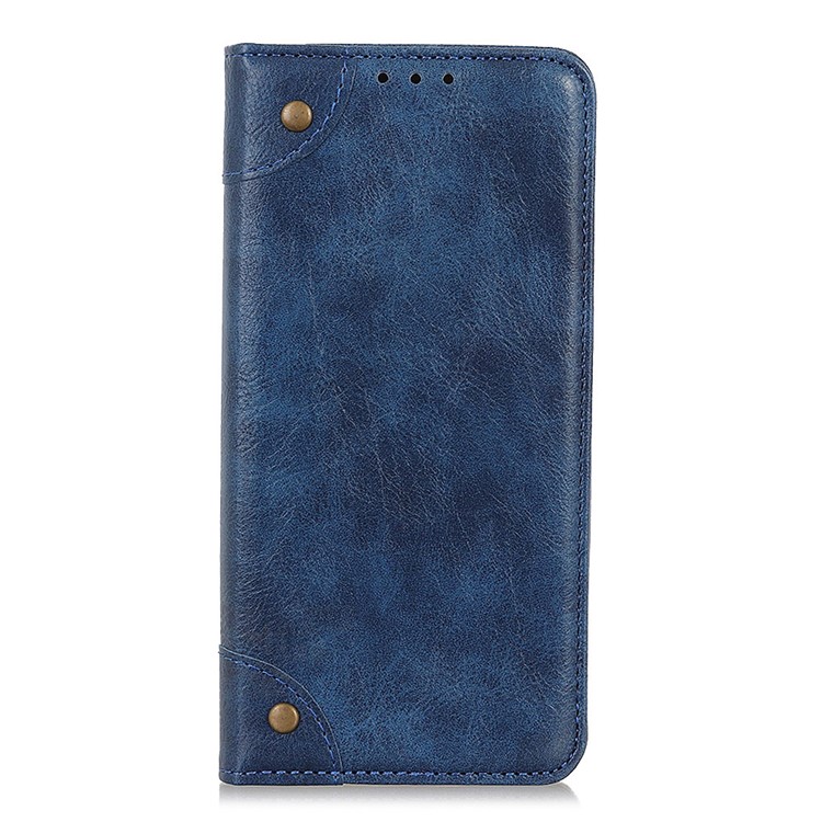 Crazy Horse Auto-absorbed Split Leather Wallet Case for LG W10 - Blue-3