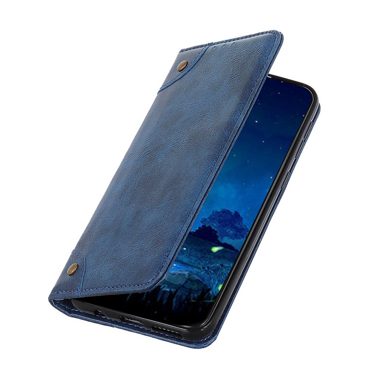 Crazy Horse Auto-absorbed Split Leather Wallet Case for LG W10 - Blue-8