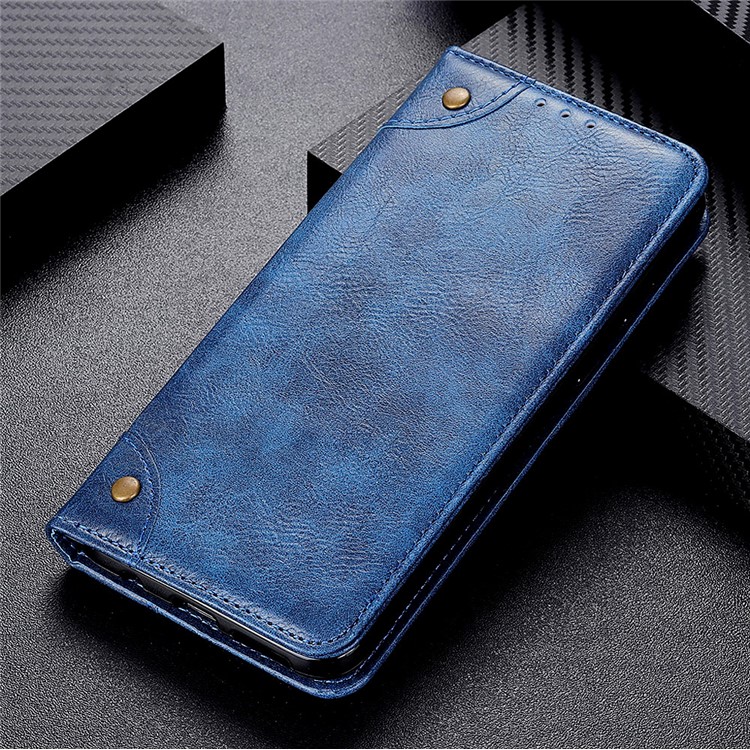 Crazy Horse Auto-absorbed Split Leather Wallet Case for LG W10 - Blue-9