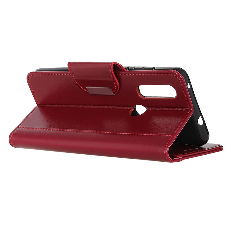For LG W30 PU Leather Case Wallet Stand Double-sided Magnetic Strap - Red-2