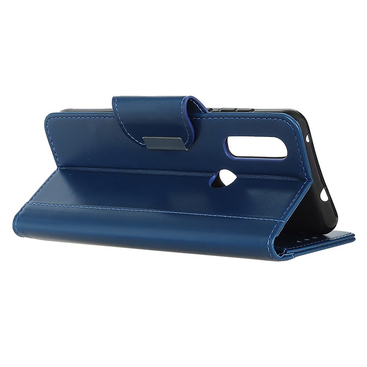 For LG W30 PU Leather Case Wallet Stand Double-sided Magnetic Strap - Blue-2
