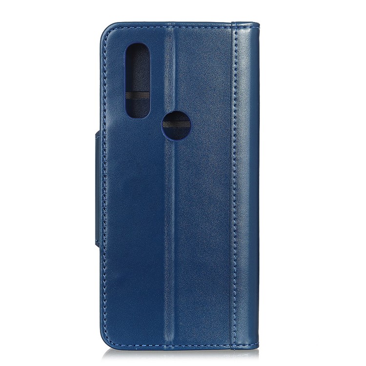 For LG W30 PU Leather Case Wallet Stand Double-sided Magnetic Strap - Blue-3