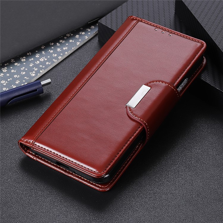 Для LG W30 PU Кожаный Чехол Кошелек Двухсторонний Магнитный Ремешок - Коричневый-12