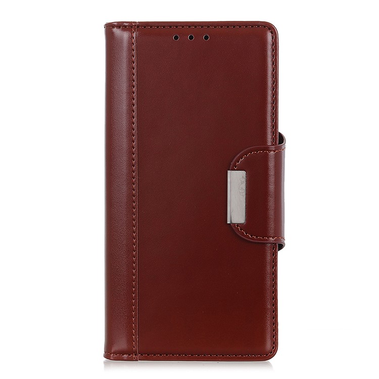 Для LG W30 PU Кожаный Чехол Кошелек Двухсторонний Магнитный Ремешок - Коричневый-4
