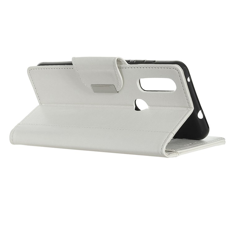 Textured PU Leather Wallet Stand Phone Casing for LG W30 - White-2
