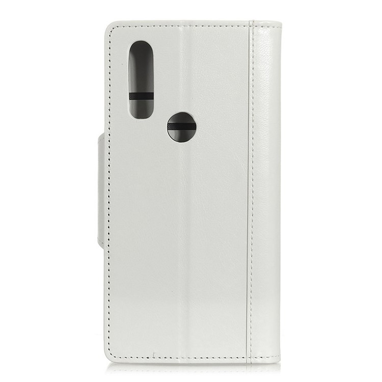 Textured PU Leather Wallet Stand Phone Casing for LG W30 - White-3