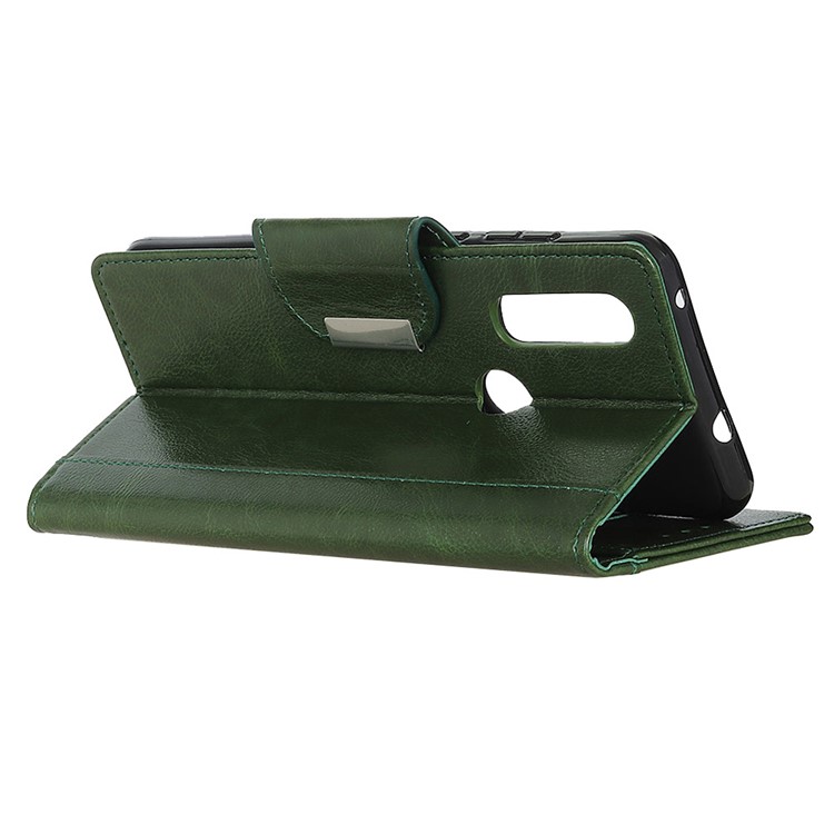 Textured PU Leather Wallet Stand Phone Casing for LG W30 - Army Green-2