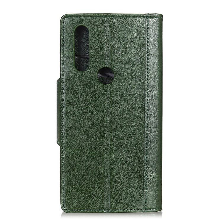 Textured PU Leather Wallet Stand Phone Casing for LG W30 - Army Green-3
