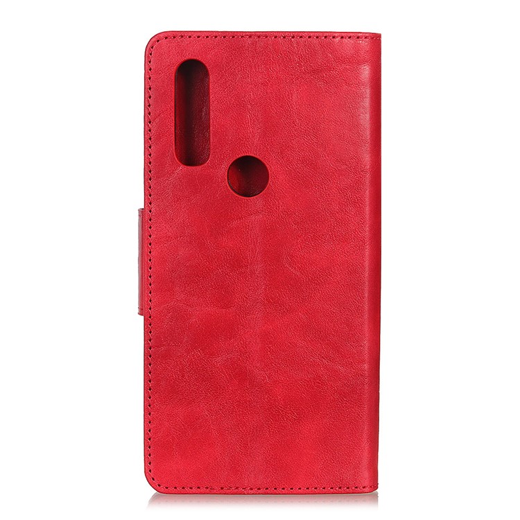 Crazy Horse Style Wallet PU Leather Stand Shell Cover for LG W30 - Red-3