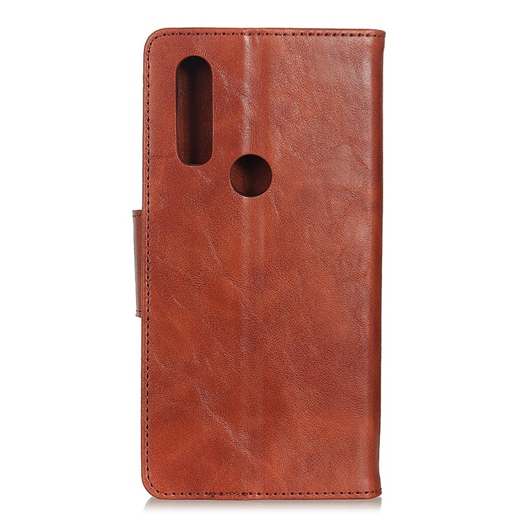 Loco Estilo Del Caballo De La Cartera De La PU Cubierta De La Cáscara Del Cuero Del Soporte Para LG W30 - Marrón-3