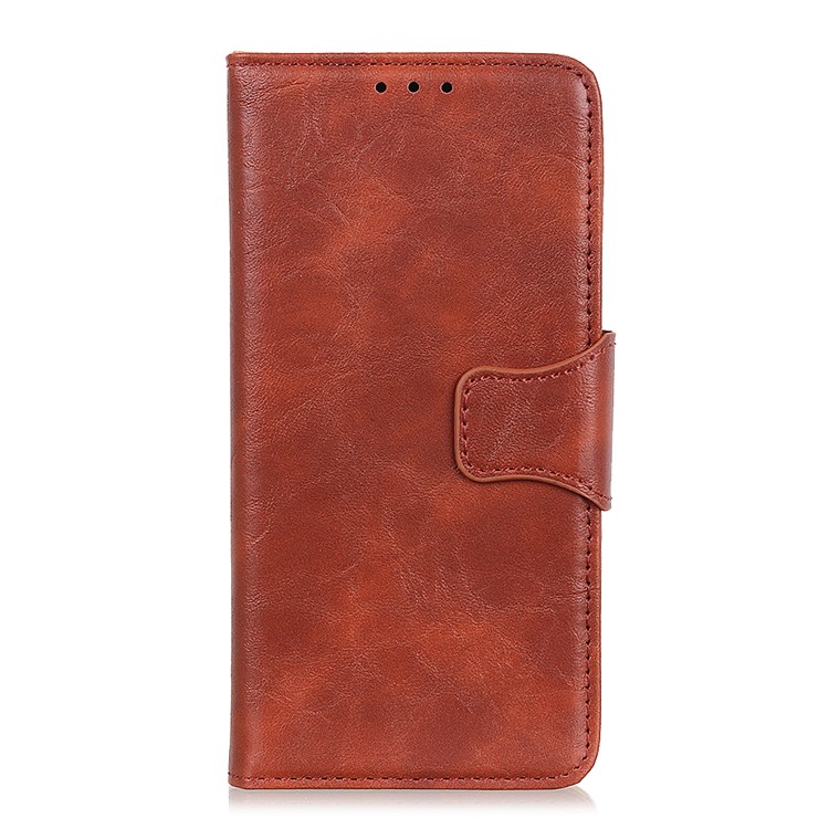 Loco Estilo Del Caballo De La Cartera De La PU Cubierta De La Cáscara Del Cuero Del Soporte Para LG W30 - Marrón-4