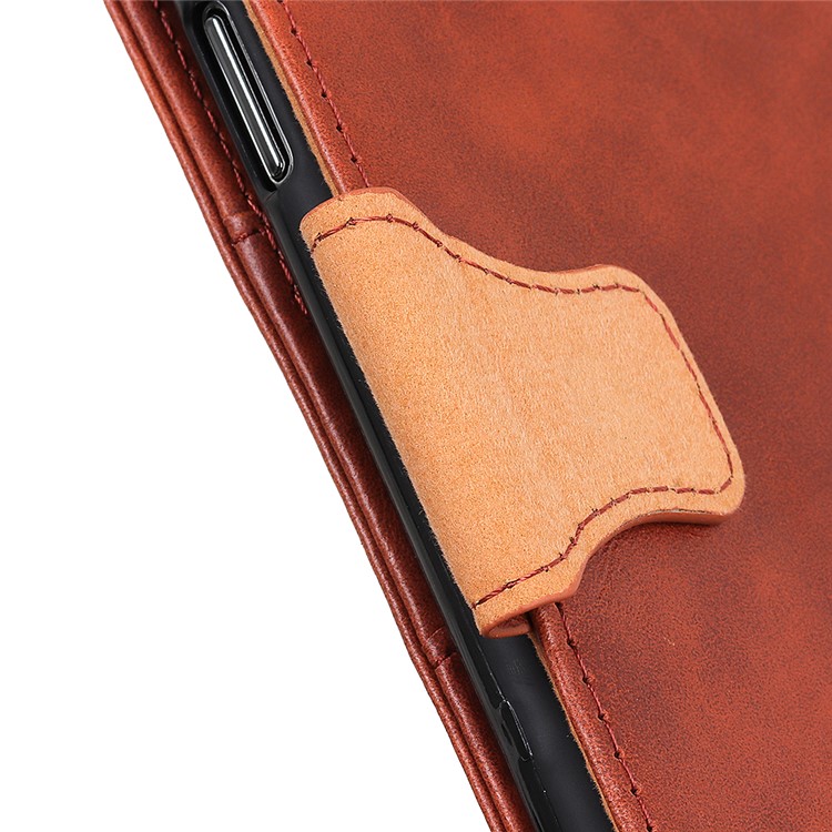 Loco Estilo Del Caballo De La Cartera De La PU Cubierta De La Cáscara Del Cuero Del Soporte Para LG W30 - Marrón-6