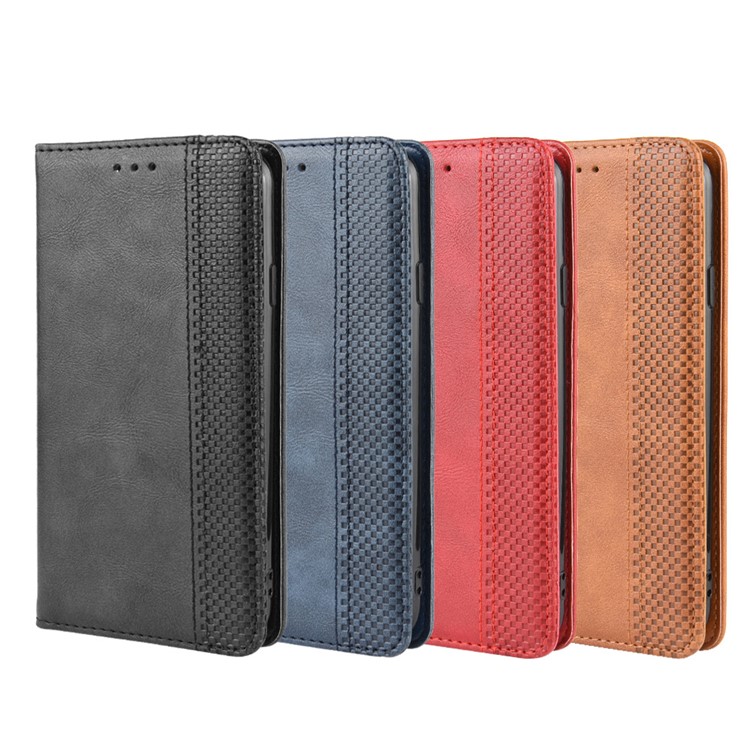 Retro Style PU Leather Wallet Stand Phone Cover for LG W10 - Black-8