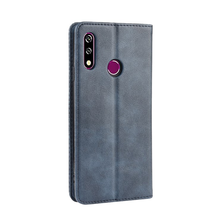 Retro Style PU Leather Wallet Stand Phone Cover for LG W10 - Blue-6
