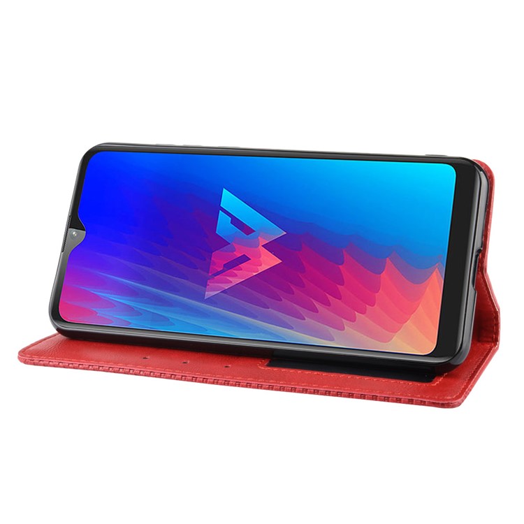 Retro Style Flip Leather Wallet Stand Phone Casing for LG W30 - Red-5