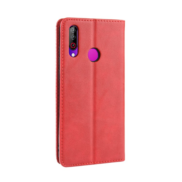 Retro Style Flip Leather Wallet Stand Phone Casing for LG W30 - Red-6