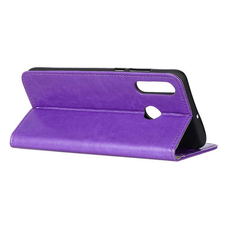Crazy Horse Leather Wallet Stand Phone Case for LG W30 - Purple-10