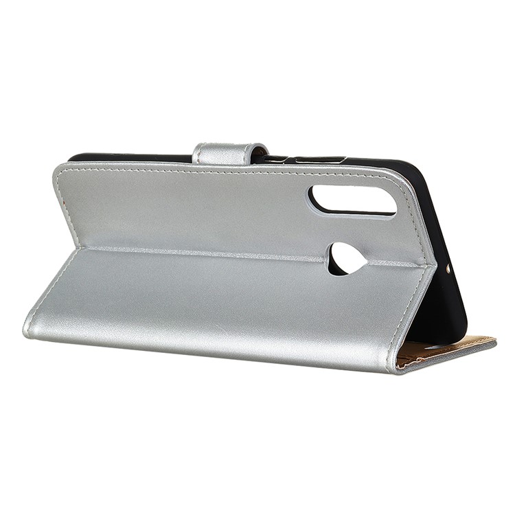 Wallet Leather Stand Case for LG W30 - Silver-8