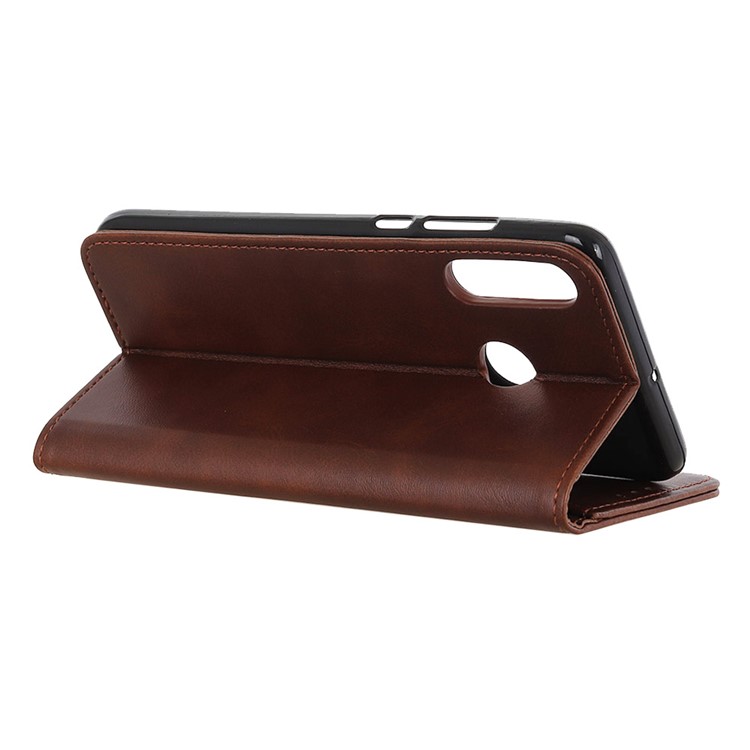 For LG W30 Auto-absorbed Split Leather Wallet Case Cover - Coffee-7