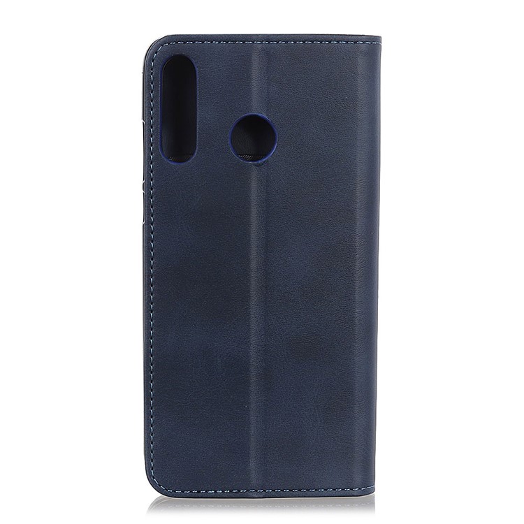 For LG W30 Auto-absorbed Split Leather Wallet Case Cover - Blue-8