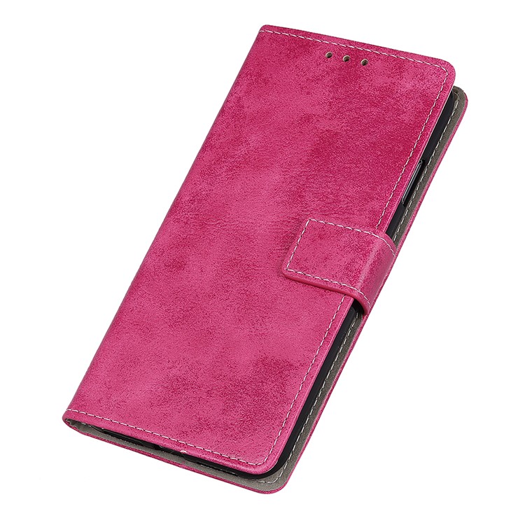 Vintage Style Leather Wallet Protection Phone Shell Casing for LG W30 - Rose-7