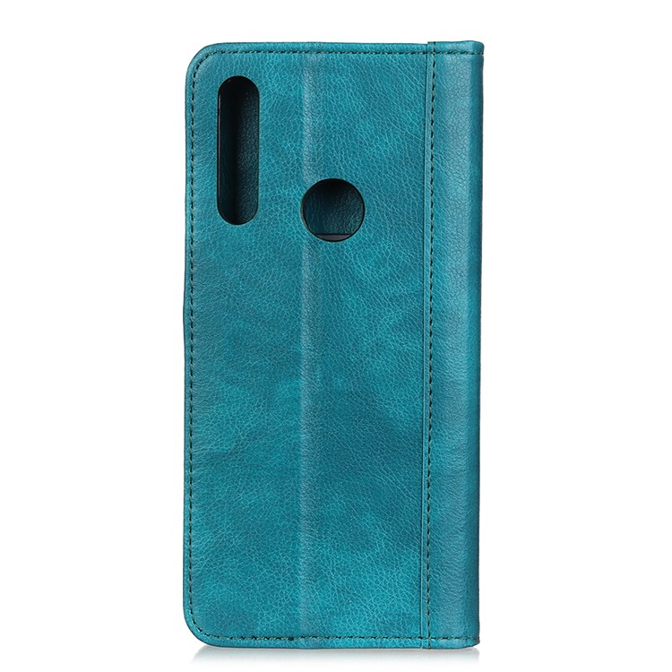 Auto-absorbed Litchi Texture Split Leather Cell Phone Case with Wallet Stand for LG W30 - Green-3