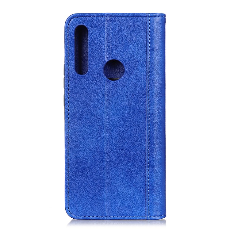 Auto-absorbed Litchi Texture Split Leather Cell Phone Case with Wallet Stand for LG W30 - Blue-3
