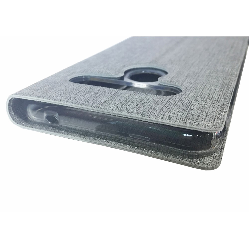 VILI DMX Cross Surface Leather Card Holder Phone Case for LG G8s ThinQ - Grey-13