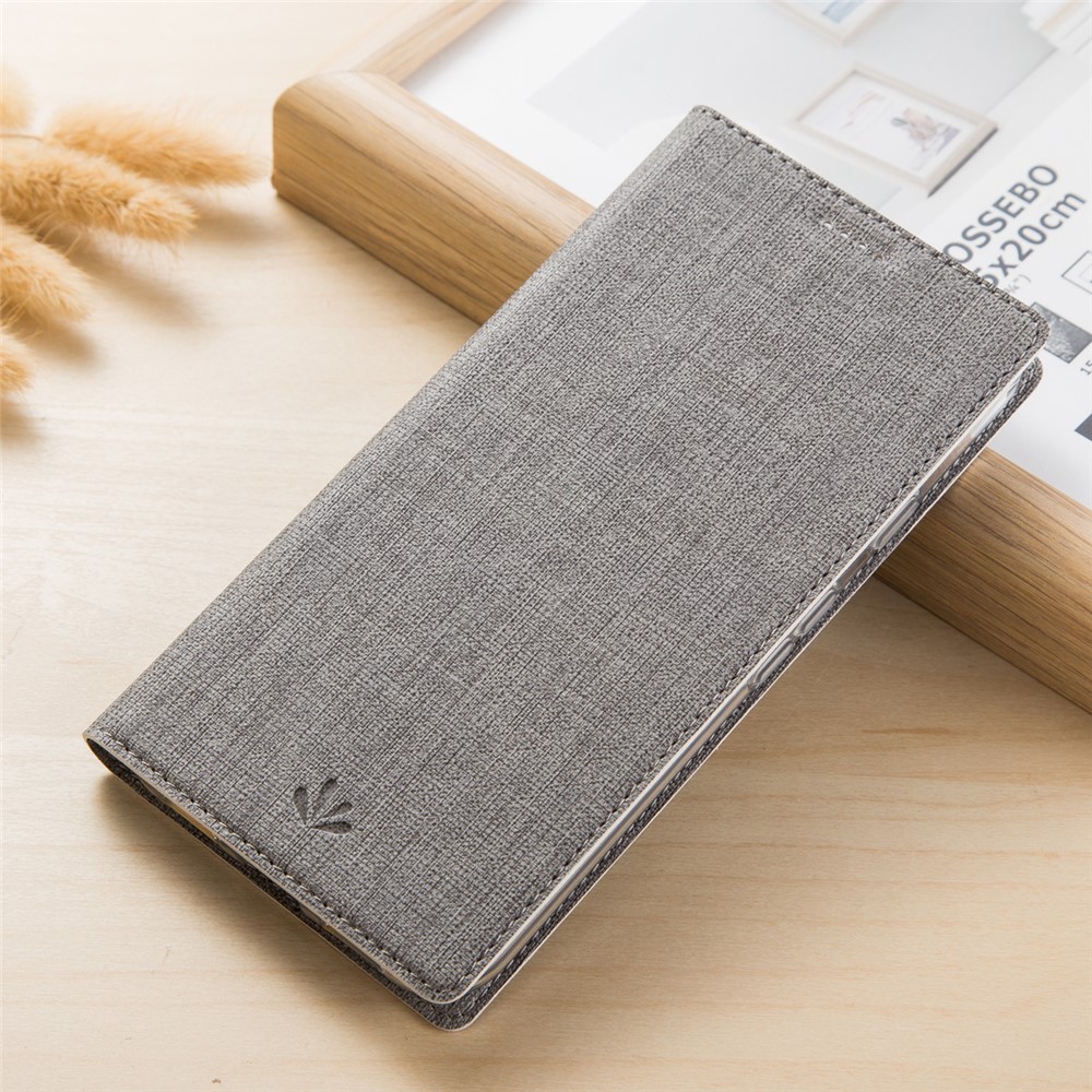 VILI DMX Cross Surface Leather Card Holder Phone Case for LG G8s ThinQ - Grey-14