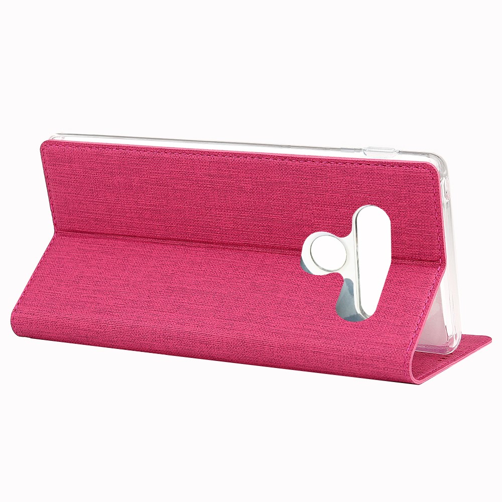 VILI DMX Cross Surface Leather Card Holder Phone Case for LG G8s ThinQ - Rose-5