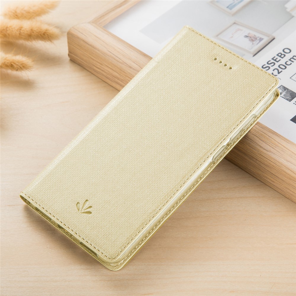 VILI DMX Cross Surface Leather Card Holder Phone Case for LG G8s ThinQ - Gold-6