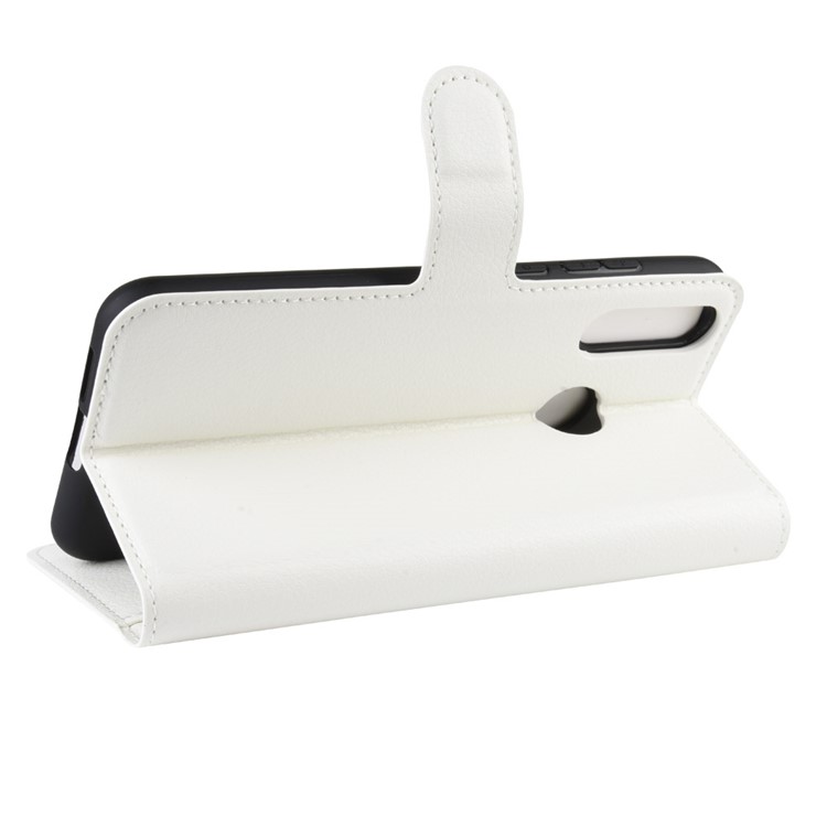 Litchi Texture Wallet Stand Flip Leather Case for LG W30 - White-6