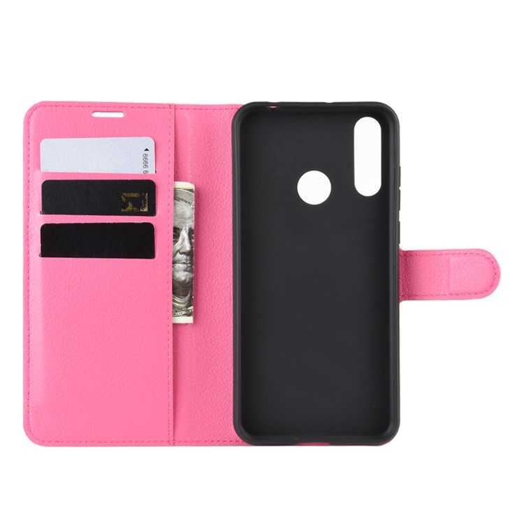 Litchi Texture Wallet Stand Flip Leather Case for LG W30 - Rose-4