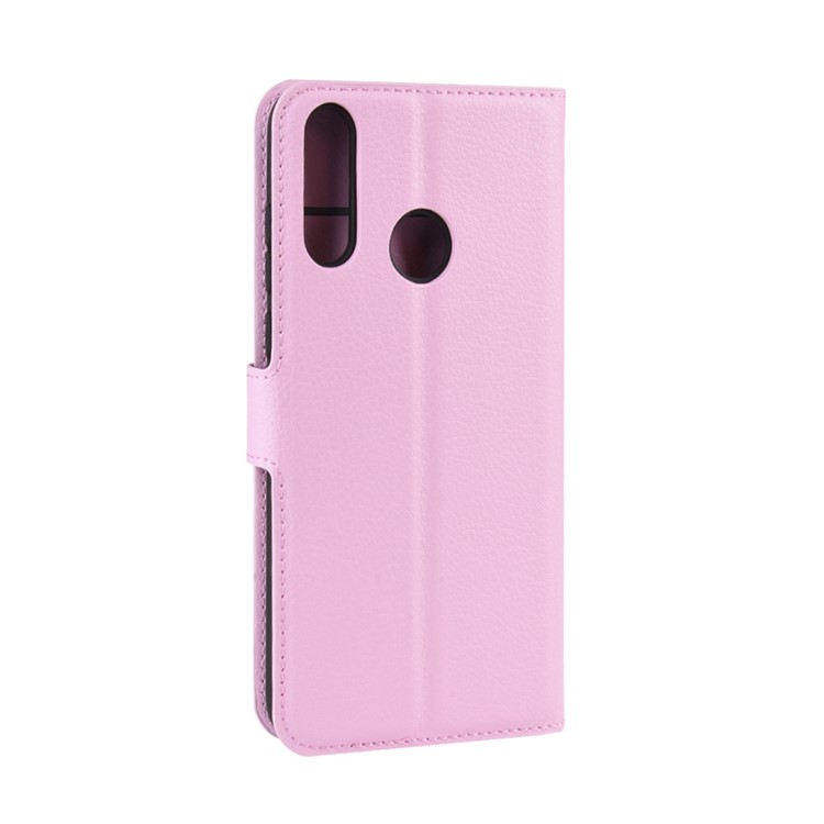 Litchi Texture Wallet Stand Flip Leather Case for LG W30 - Pink-3