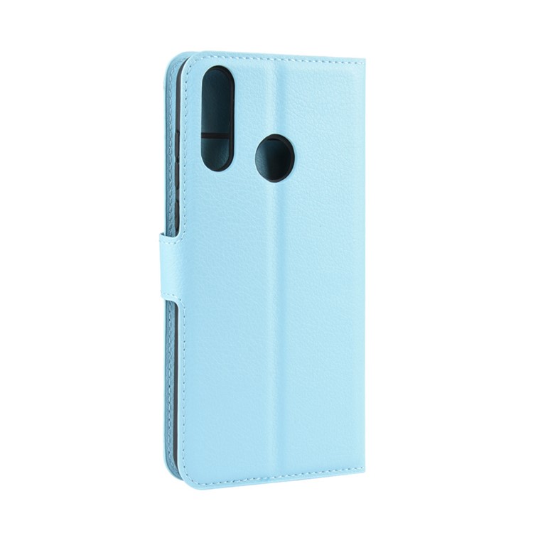 Litchi Texture Wallet Stand Flip Leather Case for LG W30 - Blue-3