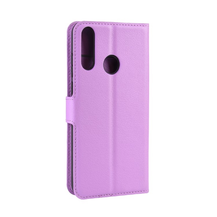 Litchi Texture Wallet Stand Flip Leather Case for LG W30 - Light Purple-3