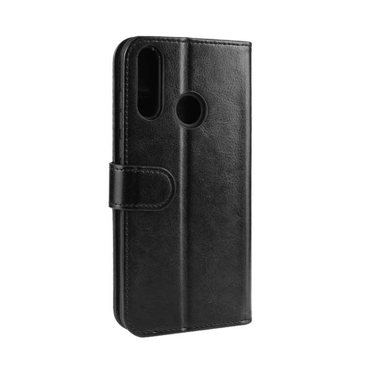 Crazy Horse Texture Wallet Stand Flip Leather Shell for LG W30 - Black-4