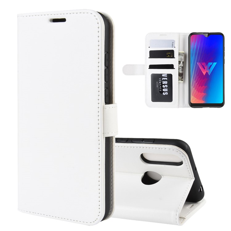Crazy Horse Texture Wallet Stand Flip Leather Shell for LG W30 - White-1