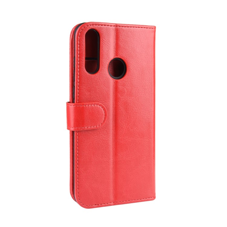 Crazy Horse Texture Wallet Stand Flip Leather Shell for LG W30 - Red-4