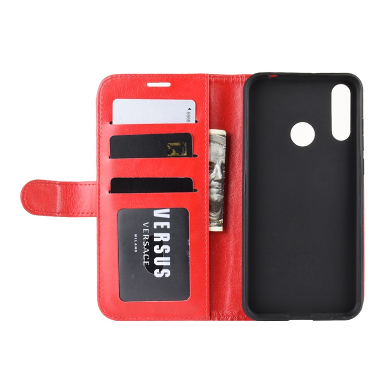 Crazy Horse Texture Wallet Stand Flip Leather Shell for LG W30 - Red-6