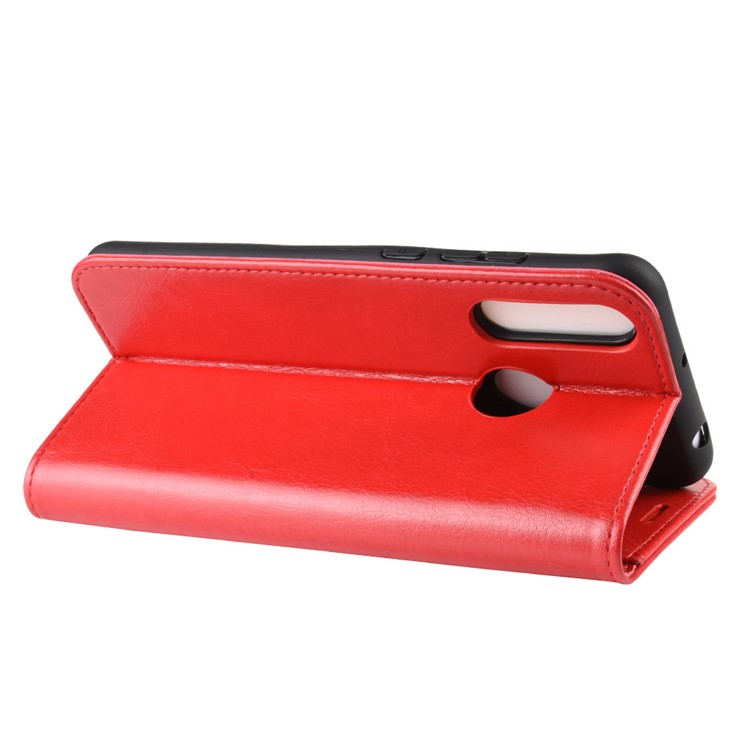 Crazy Horse Texture Wallet Stand Flip Leather Shell for LG W30 - Red-8